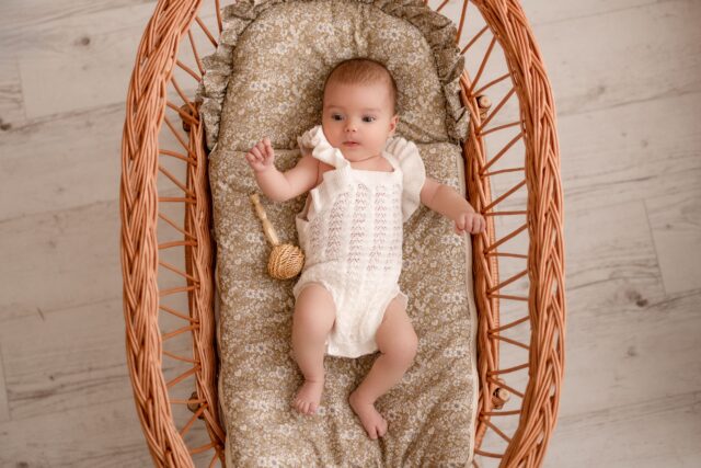 Śpiworek niemowlęcy 40×75– bawełna premium 100% łąka oliwkowa