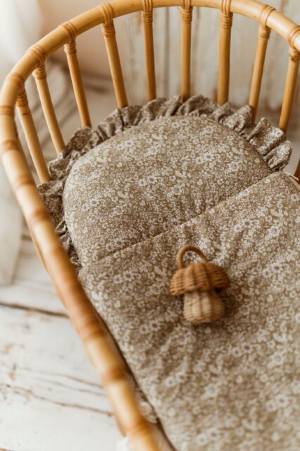 Śpiworek niemowlęcy 40×75– bawełna premium 100% łąka oliwkowa