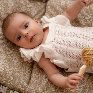 Śpiworek niemowlęcy 40×75– bawełna premium 100% łąka oliwkowa