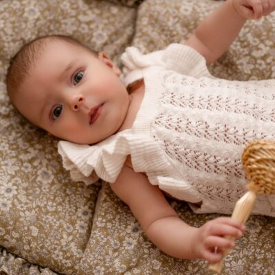 Śpiworek niemowlęcy 50×100– bawełna premium 100% łąka oliwkowa