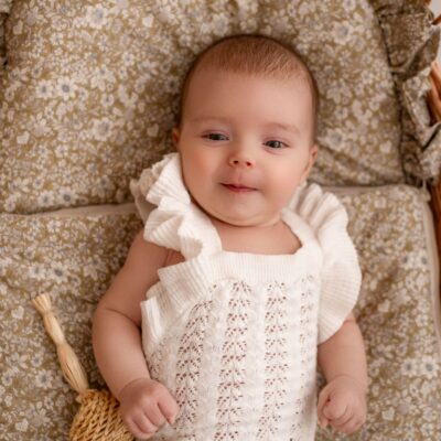 Śpiworek niemowlęcy 50×100– bawełna premium 100% łąka oliwkowa