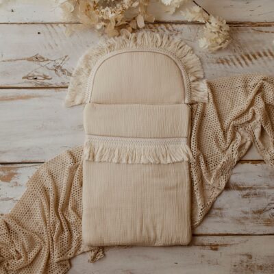 Śpiworek niemowlęcy 40×75– bawełna premium 100% muślin masełko