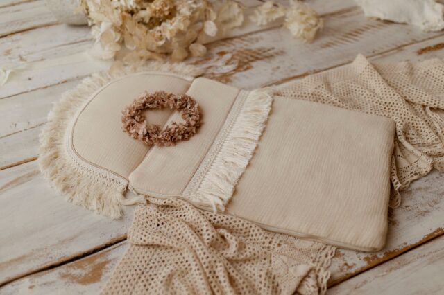 Śpiworek niemowlęcy 40×75– bawełna premium 100% muślin masełko