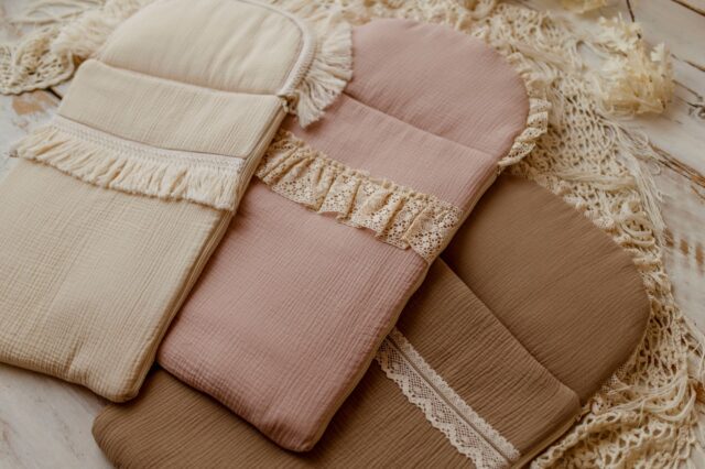 Śpiworek niemowlęcy 40×75– bawełna premium 100% muślin masełko