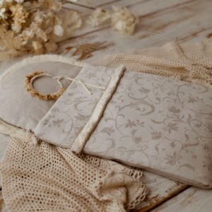 Śpiworek niemowlęcy 40×75 len premium 100% żakardowy