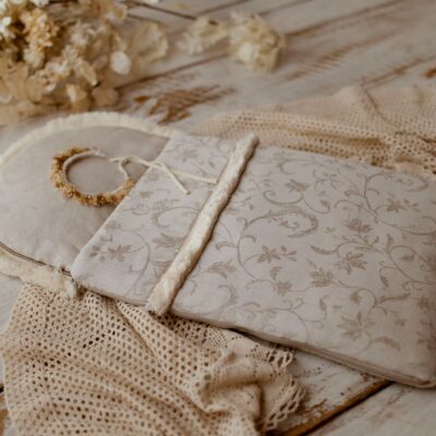 Śpiworek niemowlęcy 40×75 len premium 100% żakardowy