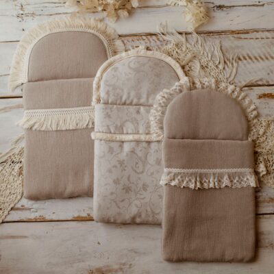 Śpiworek niemowlęcy 40×75 len premium 100% żakardowy