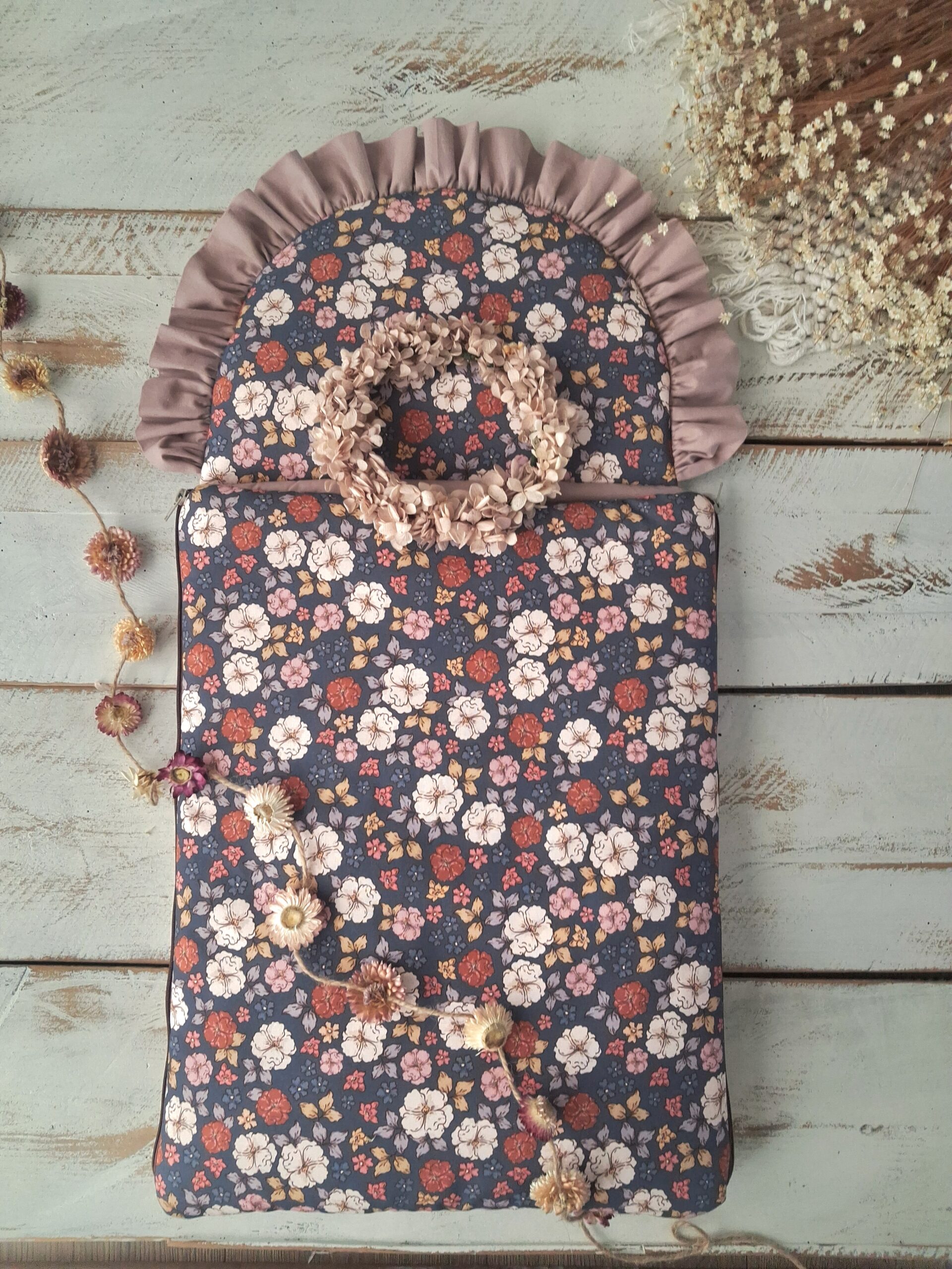 Śpiworek niemowlęcy 40×75cm jesienne kwiatuszki