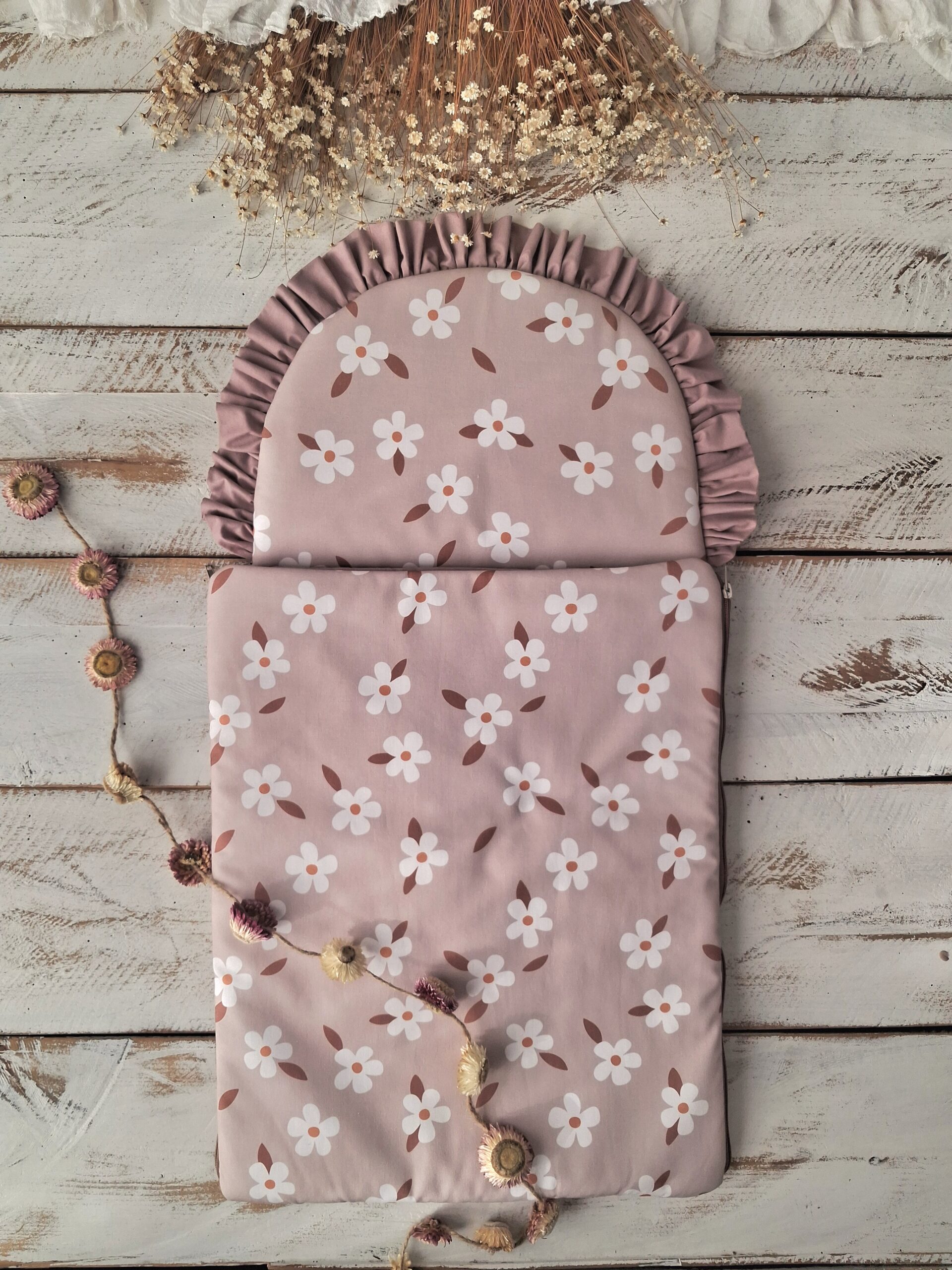 Śpiworek niemowlęcy 40×75cm kwiatuszki retro