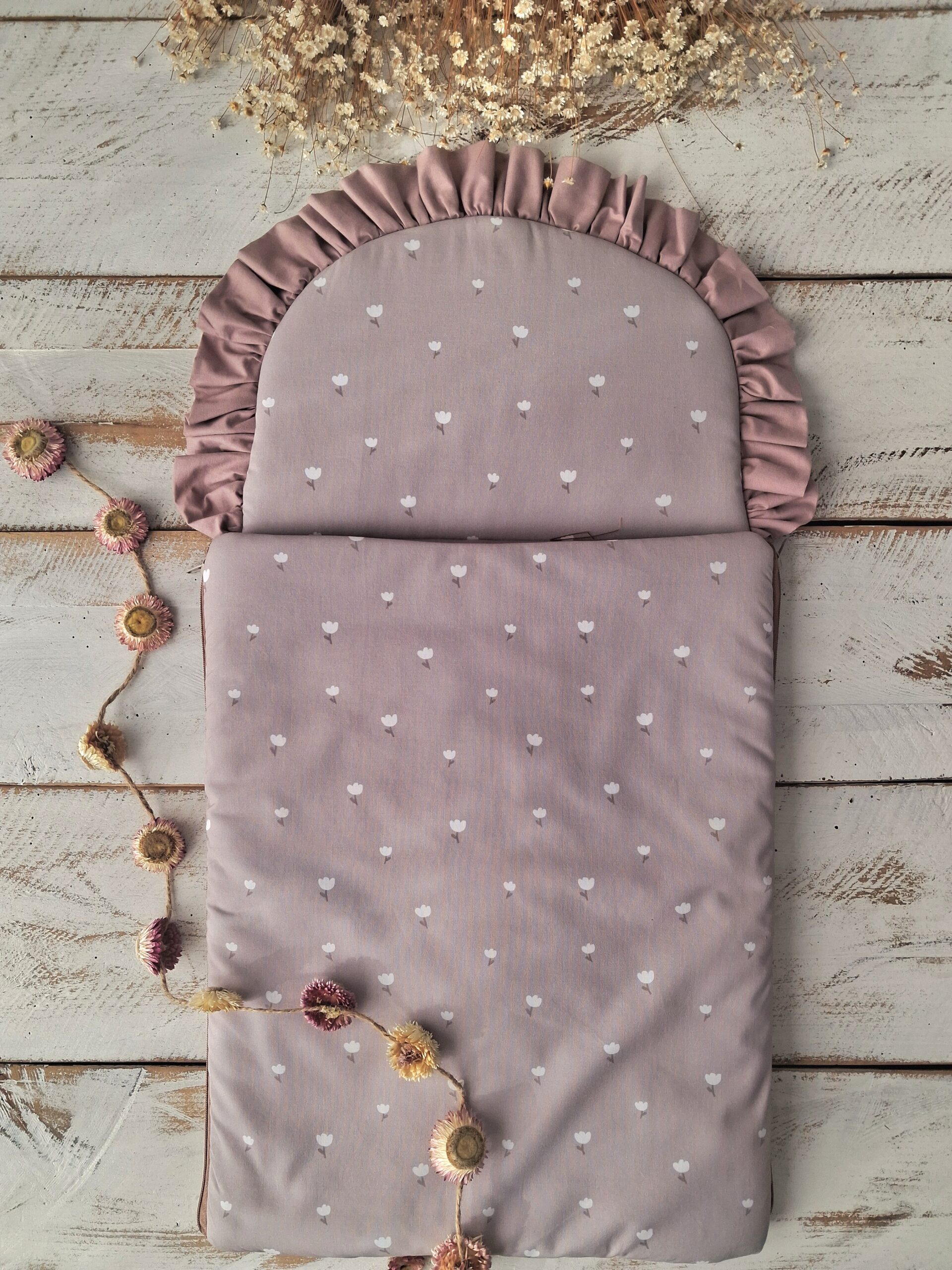 Śpiworek niemowlęcy 50×100cm małe tulipanki 6–18 miesięcy