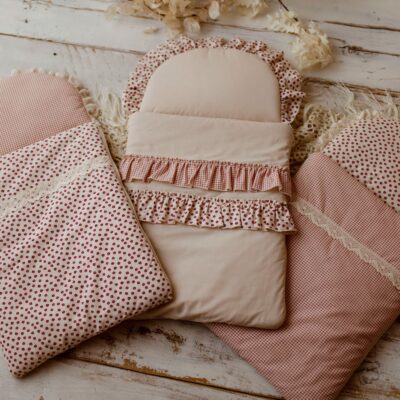 Śpiworek niemowlęcy do spania 40×75 bawełna premium 100% retro kratka