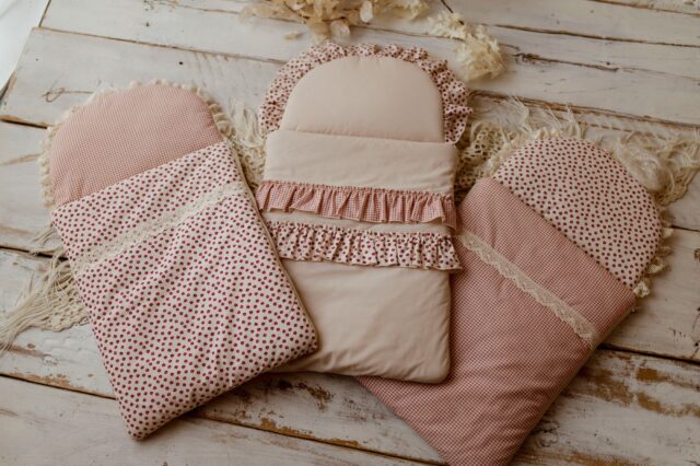 Śpiworek niemowlęcy do spania 40×75 bawełna premium 100% retro kratka