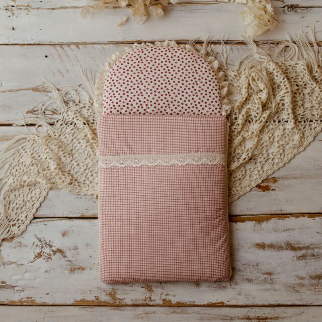 Śpiworek niemowlęcy do spania 40×75 bawełna premium 100% retro kratka