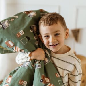 Śpiworek pościel do żłobka 3w1 auta zielone