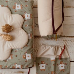 Śpiworek pościel do złobka zestaw 3w1 misie zielone