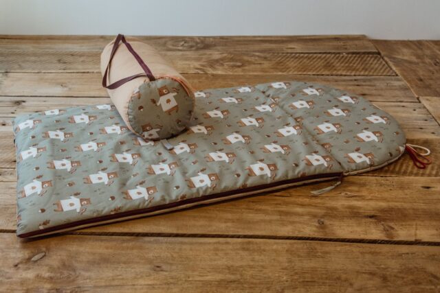 Śpiworek pościel do złobka zestaw 3w1 misie zielone