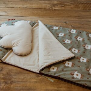 Śpiworek pościel do złobka zestaw 3w1 misie zielone