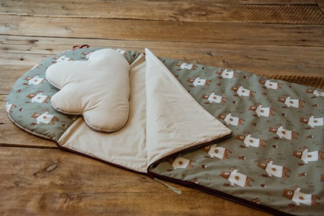 Śpiworek pościel do złobka zestaw 3w1 misie zielone