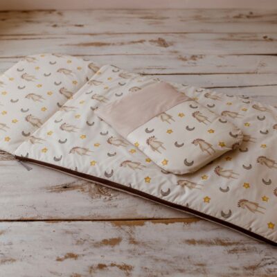 Śpiworek z poduszką do przedszkola 140×75cm przytulanka