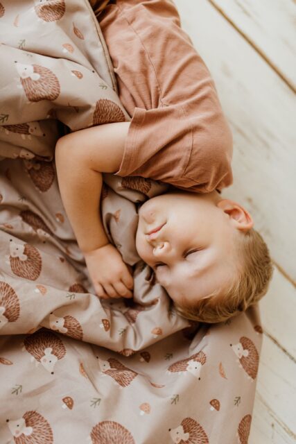 Śpiworek z poduszką i workiem dla dziecka 6-10lat jeżyki