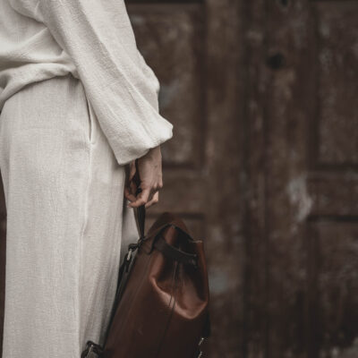 Spodnie damskie pallazzo ecru