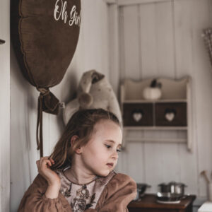 Sukienka beżowa lniana Marysia retro kokos 5-10 lat