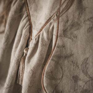 Sukienka lniana kwiaty damska żakard Marysia royal