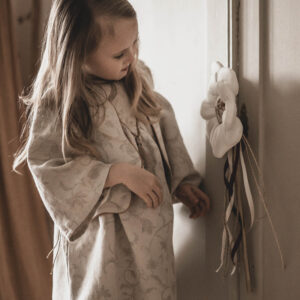 Sukienka lniana retro zwiewna dla dziewczynki royal  Marysia