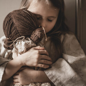 Sukienka lniana retro zwiewna dla dziewczynki royal  Marysia