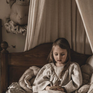 Sukienka lniana retro zwiewna dla dziewczynki royal  Marysia