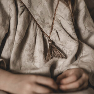 Sukienka lniana retro zwiewna dla dziewczynki royal  Marysia