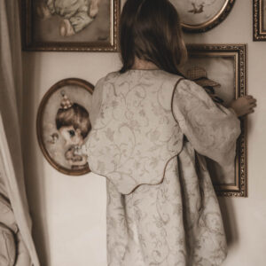 Sukienka lniana retro zwiewna dla dziewczynki royal  Marysia