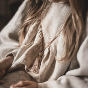 Sukienka lniana retro zwiewna dla dziewczynki royal  Marysia