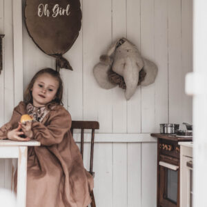 Sukienka retro lniana kwiaty żakard Marysia kokos