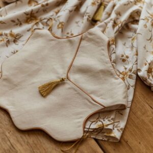 Sukienka w kwiatuszki lniana vintage 5-10 lat Marysia honey