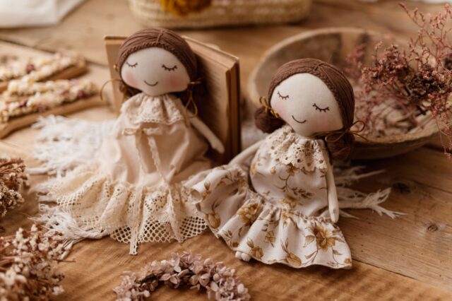 Szmacianka lalka przytulanka retro Marysia honey