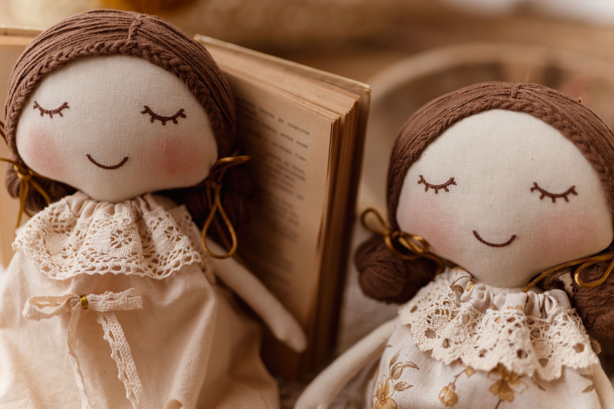 Szmacianka lalka przytulanka retro Marysia honey