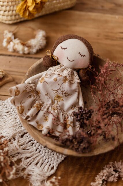 Szmacianka lalka przytulanka retro Marysia honey