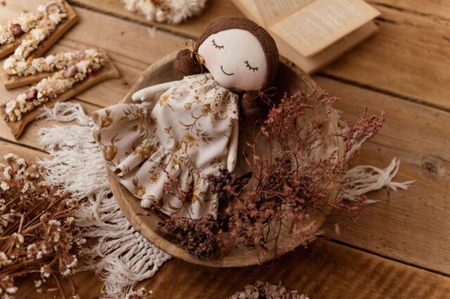 Szmacianka lalka przytulanka retro Marysia honey