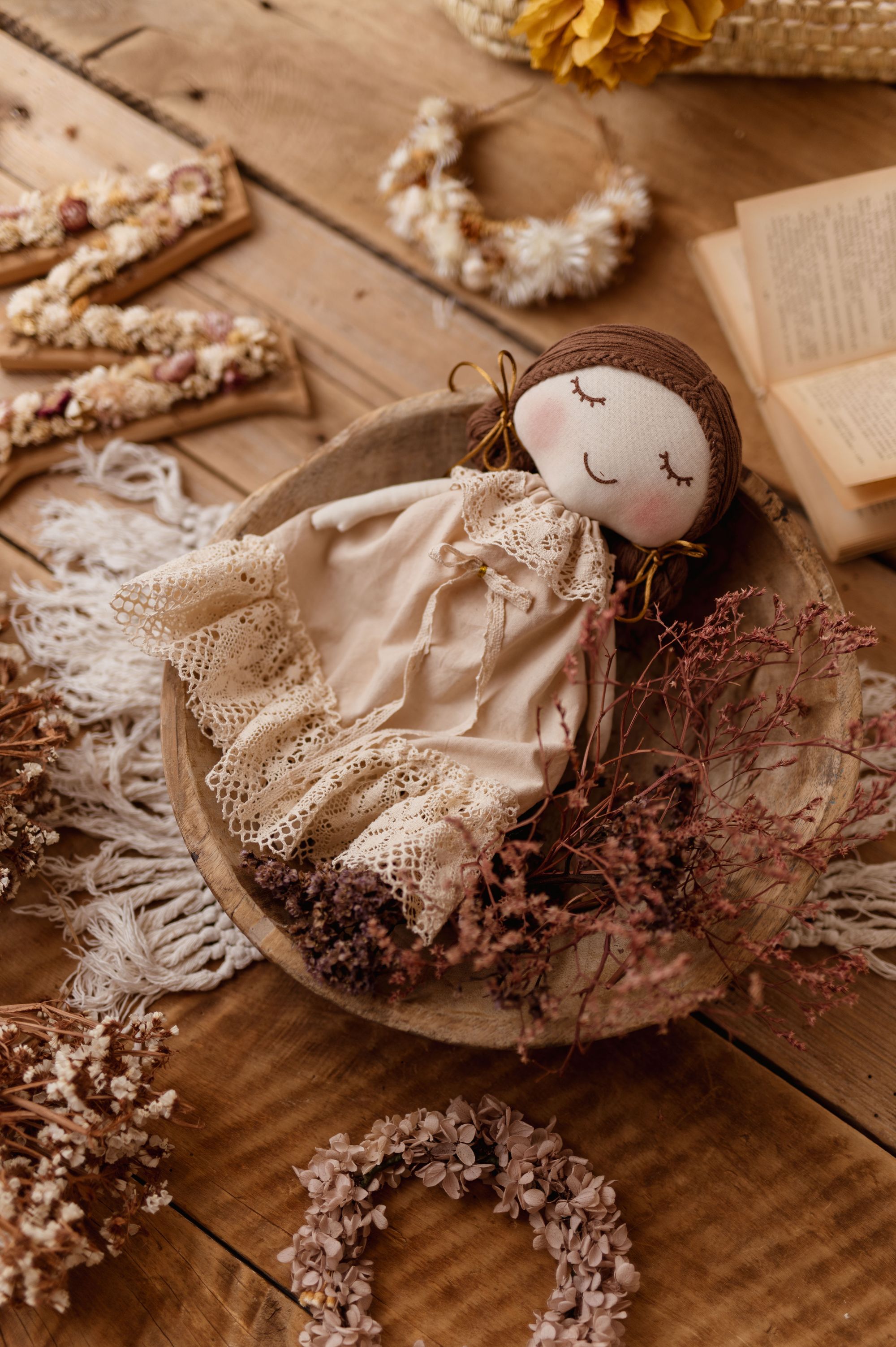 Szmacianka lalka przytulanka retro Marysia honey