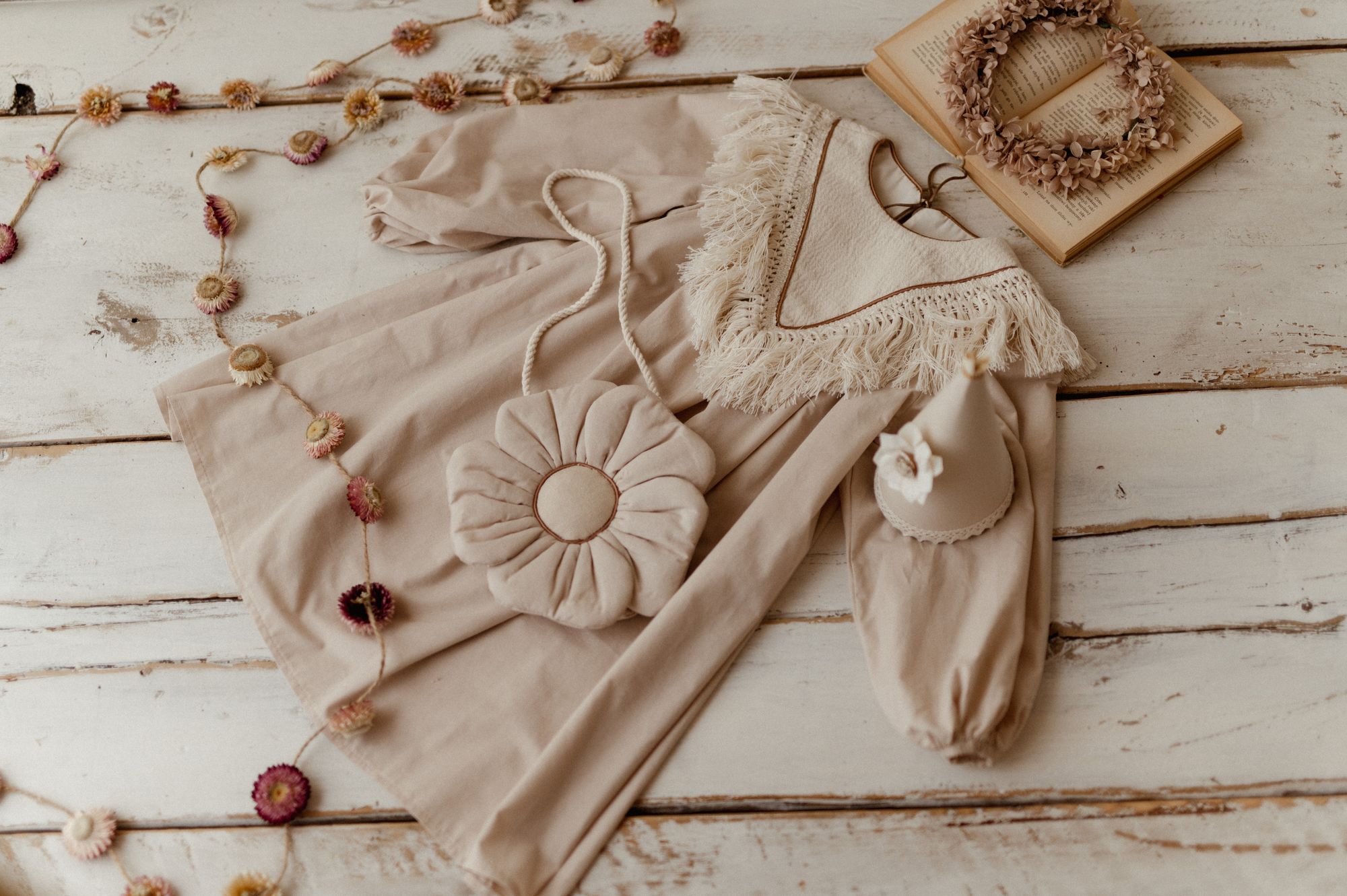 Torebka dla dziewczynki kwiatuszek bawełna natural