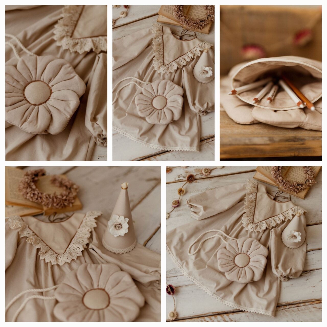 Torebka dla dziewczynki kwiatuszek bawełna natural