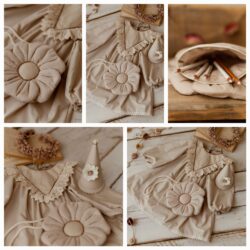 Torebka dla dziewczynki kwiatuszek bawełna natural