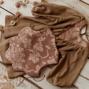 Vintage kamizelka żakard dla dziewczynki kwiaty garden