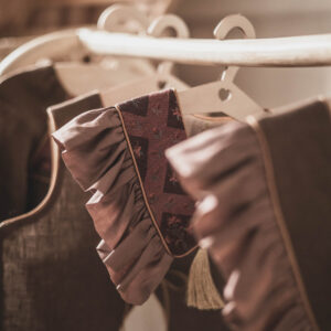 Vintage kołnierzyk z falbanką lniany dla dziecka coco rose gold