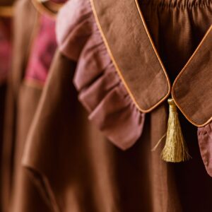 Vintage kołnierzyk z falbanką lniany dla dziecka coco rose gold