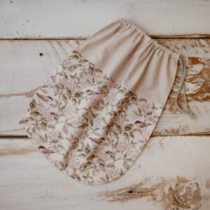 Woreczek do przedszkola bawełniany na rzeczy zamienne i buciki ptaszki natural