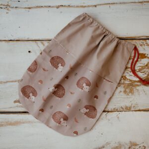 Worek na buciki do przedszkola jeżyki coffe