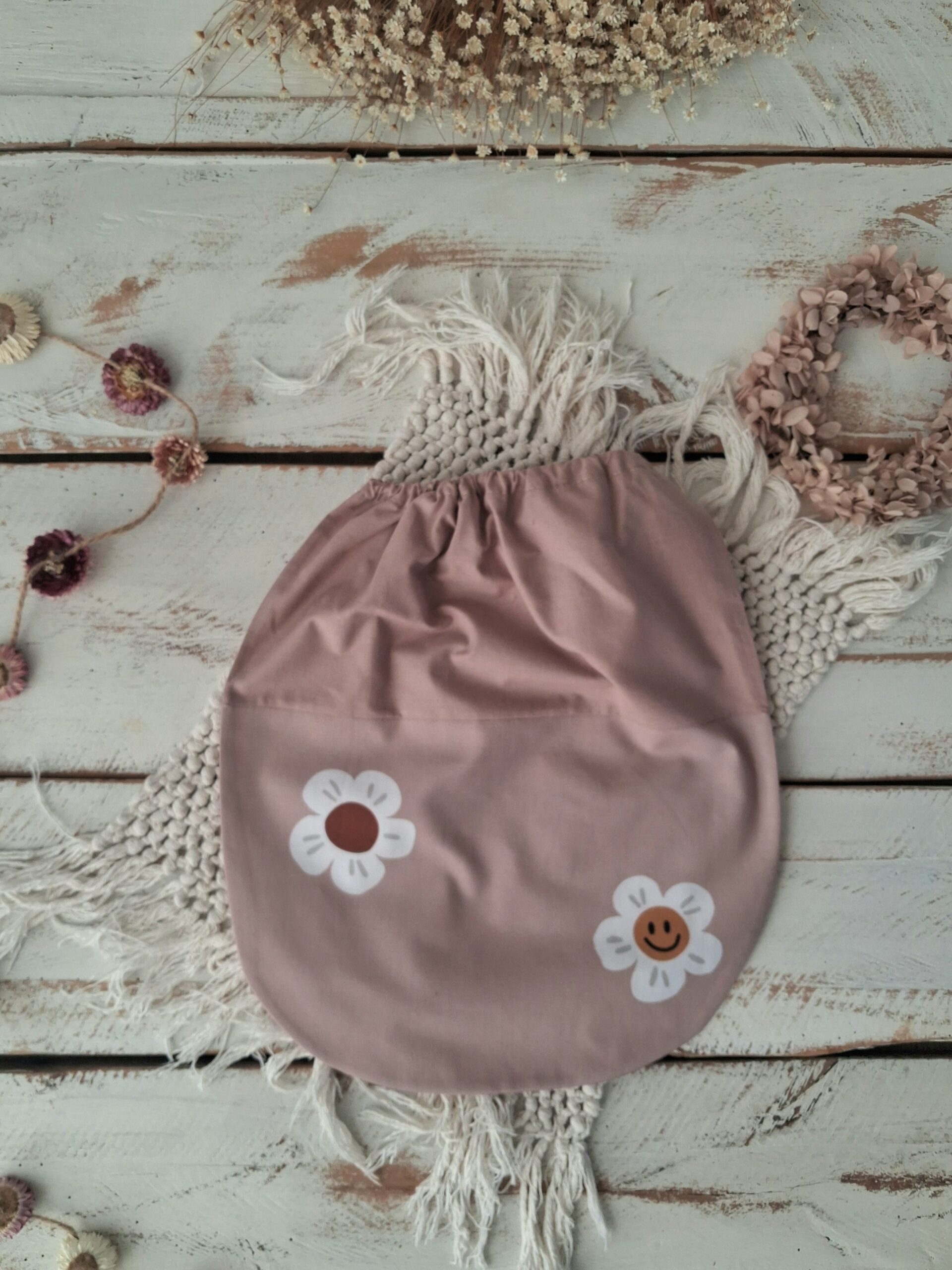 Worek na buty do przedszkola duże kwiatuszki