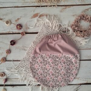 Worek na buty do przedszkola różowe kwiatuszki